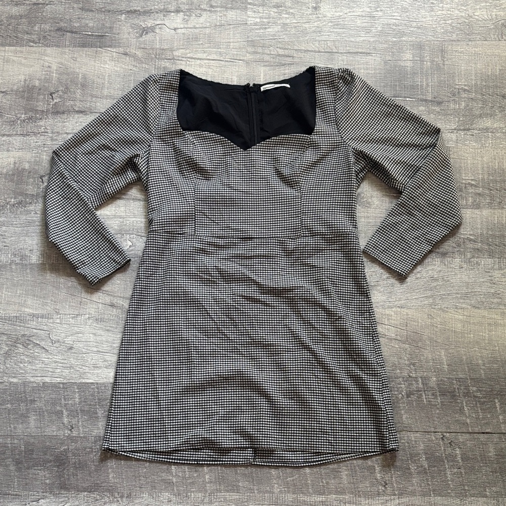 Abercrombie & Fitch Houndstooth Mini Long‎ Sleeve Dress